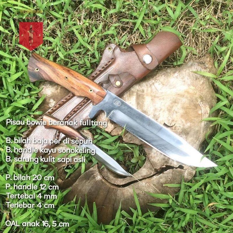 Pisau bowie fulltang beranak - pisau survival - pisau camping - pisau bushcraft - pisau outdoor