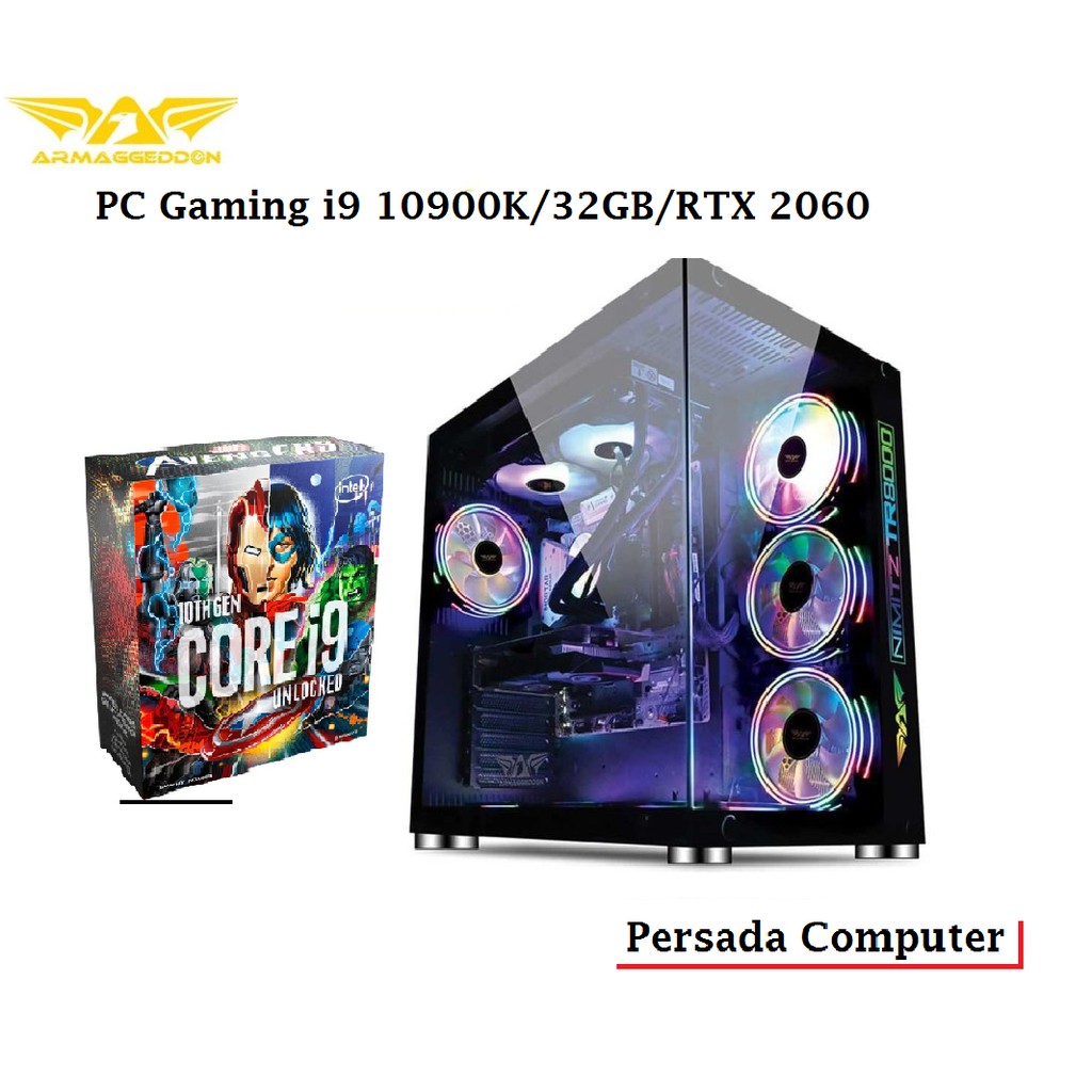 PC GAMING CORE i9 10900F/32GB/RTX 2060 Super 6GB/NVME 512