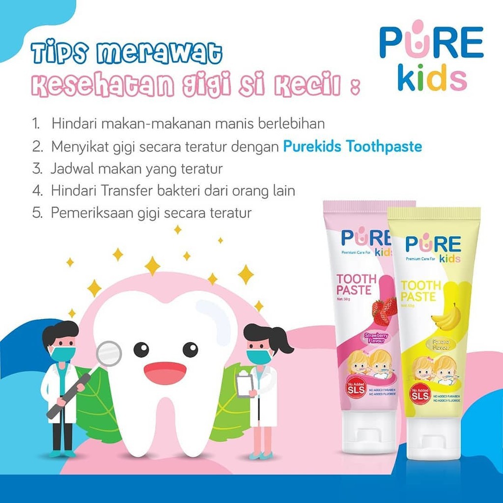 Pure Kids Toothpaste / Pasta Gigi Bayi / Odol Bayi / Odol Anak - JB