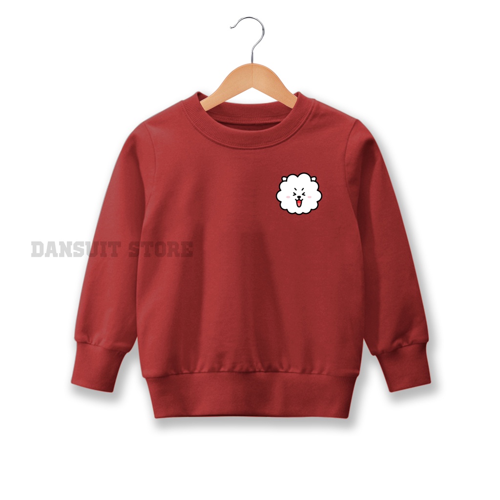 Sweater Anak Laki-laki/Perempuan Sweater Crewneck BT21 Anak Usia 4-13 Tahun