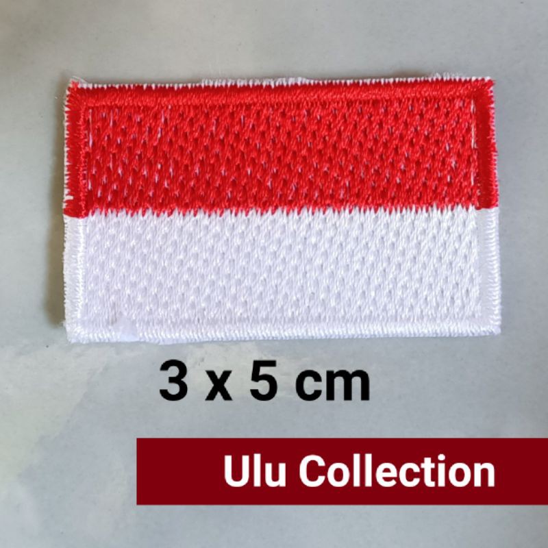 Bed Bendera Merah Putih 3x5 cm bet bordir