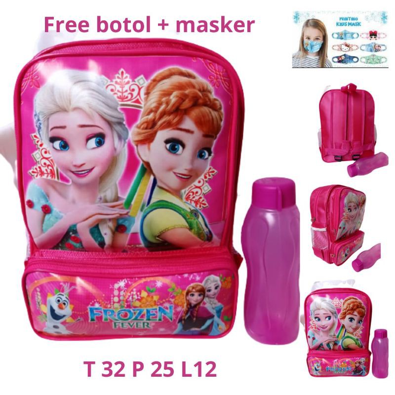 TAS KARARTER ANAK PEREMPUAN / LAKI-LAKI / SD / TK  / PAUD/ FREE BOTOL MINUM / FREE MASKER