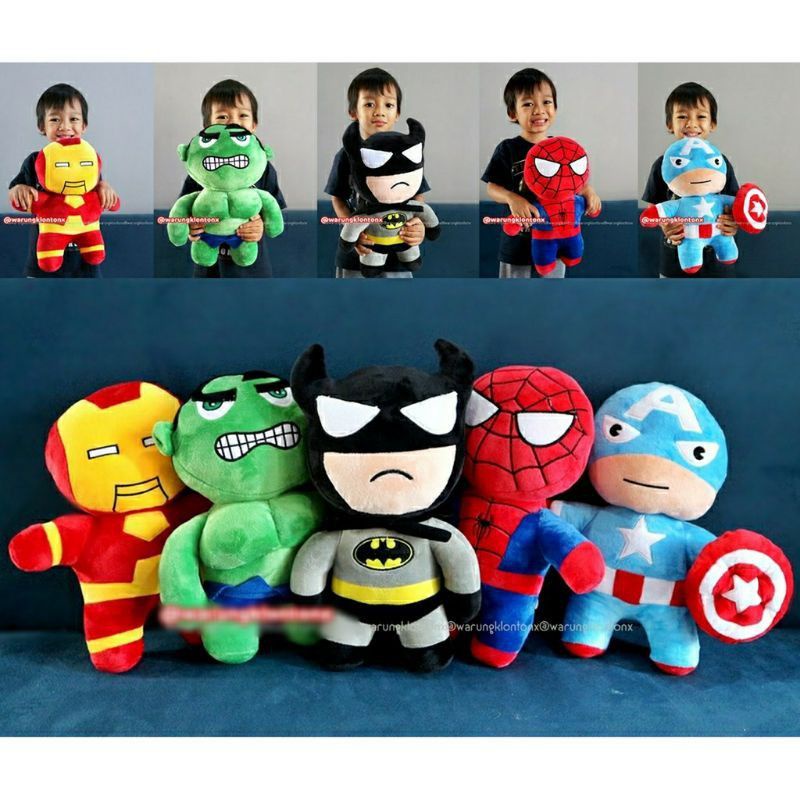 Boneka SUPER HERO Betmen Sepaidermen Captaen Amerika Berlebel SNI Mainan Anak Mewah