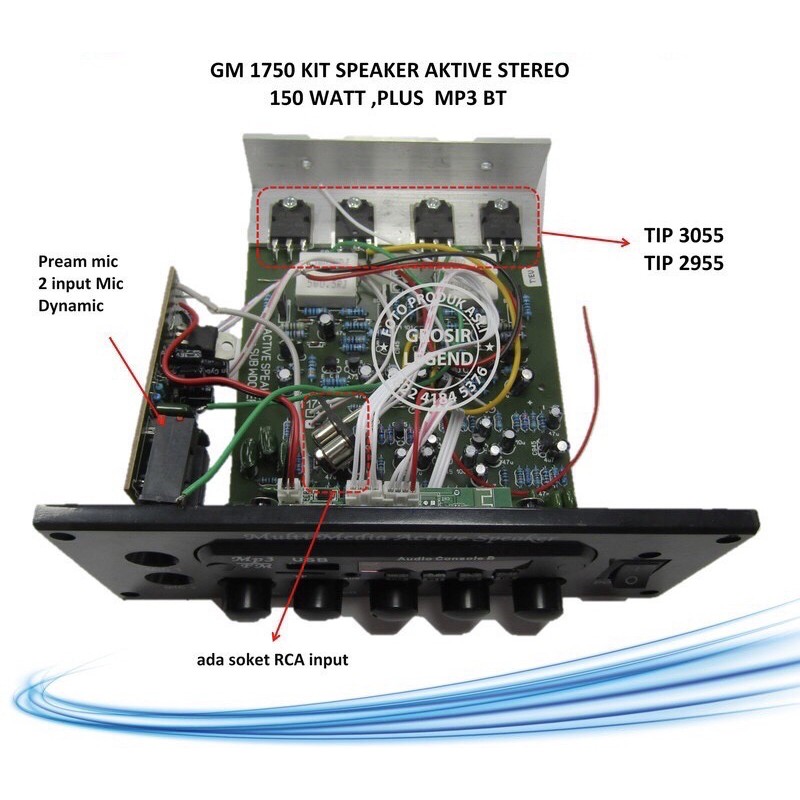 Kit speaker aktive stereo 150W GM 1750 bluetooth