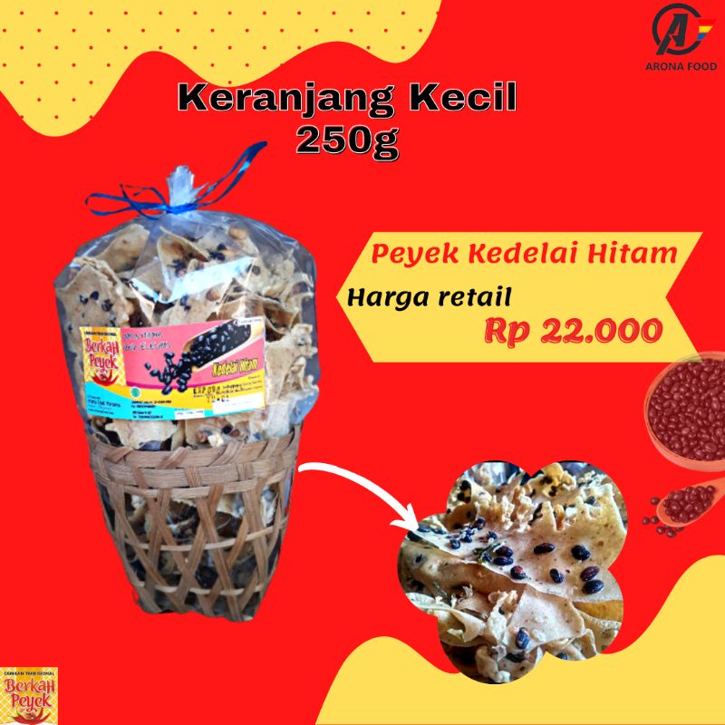 

ARONA FOOD PEYEK KEDELAI HITAM KERANJANG KECIL 250g CEMILAN KEKINIAN MURAH