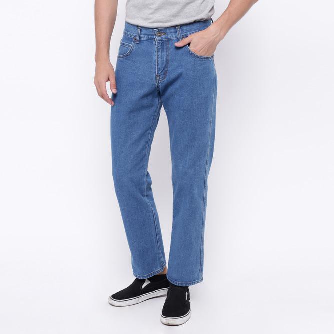 Edwin Celana Jeans Reguler Fit Pria Panjang Medium Blue Vegas 02 - Biru Muda, 30