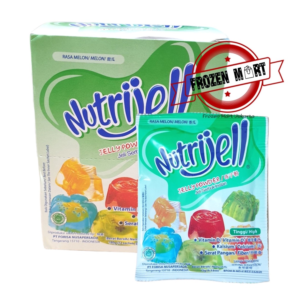 NUTRIJELL Melon / Agar Agar Instant / Konnyaku Jelly Powder 15 Gr / Nutrijell Jelly Powder