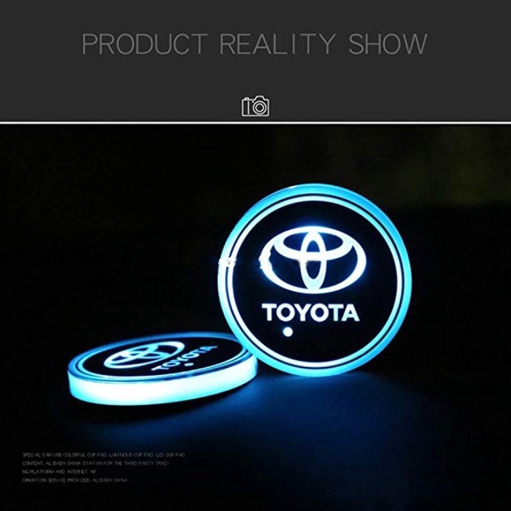 Gr Sport Luminous Car Water Cup Coaster Holder 7warna Warni Pengisian USB Untuk GR Racing Toyota Vios Veloz Yaris Corolla Cross Wish CHR Avanza Fortuner Rush Innova raize Rav4