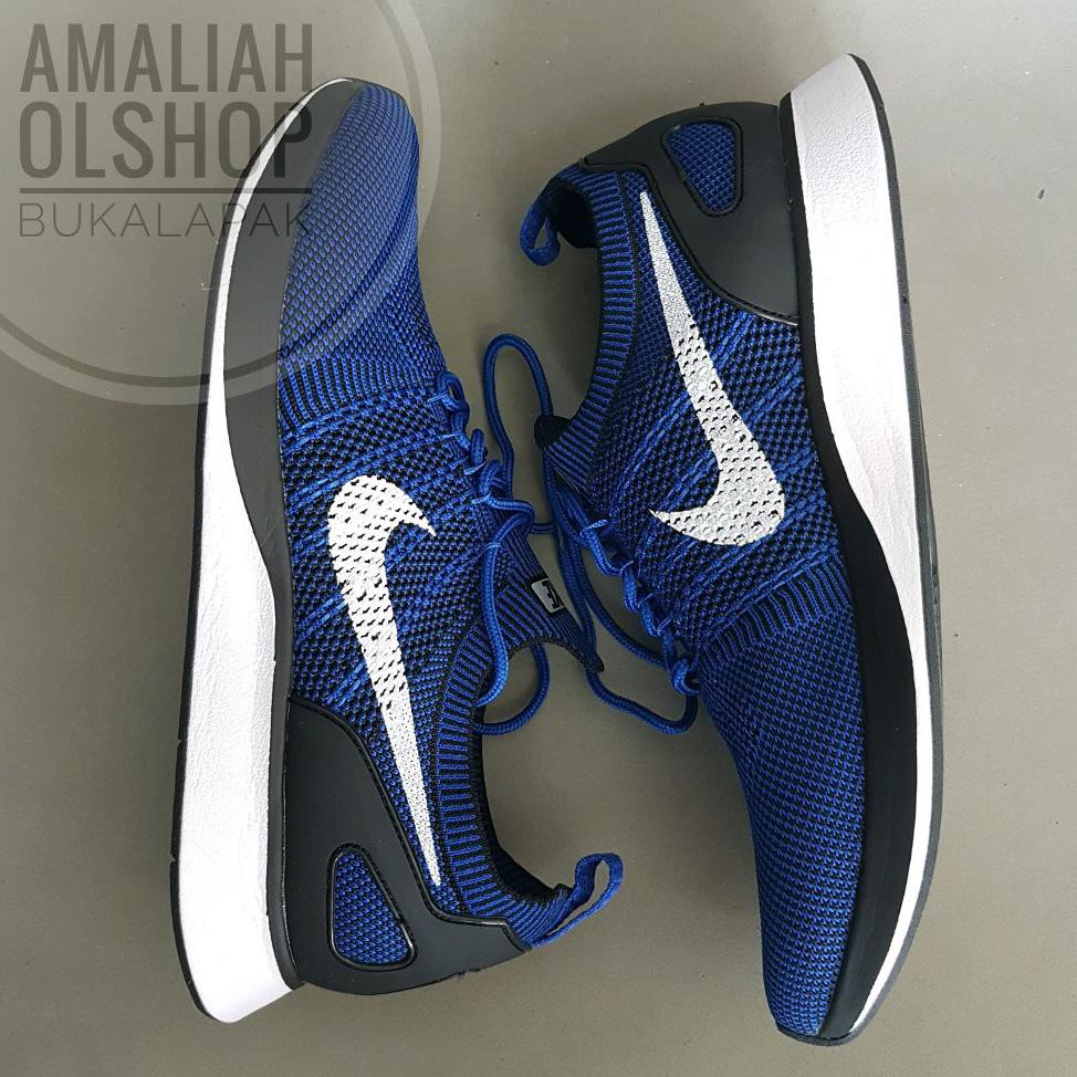 Sepatu Sneakers Nike Flyknit Racer Mariah Biru