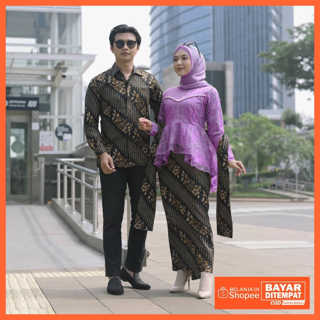 SOLO BATIK TERMURAH - COUPLE KEBAYA BATIK KONDANGAN TUNANGAN WISUDA LAMARAN / SET COUPLE KEBAYA BRUKAT TILLE MUTIARA PREMIUM BEST SELLER