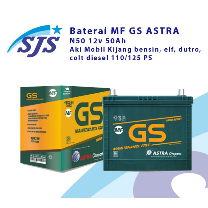 Aki MF GS Astra N50 bebas perawatan 12v 50ah