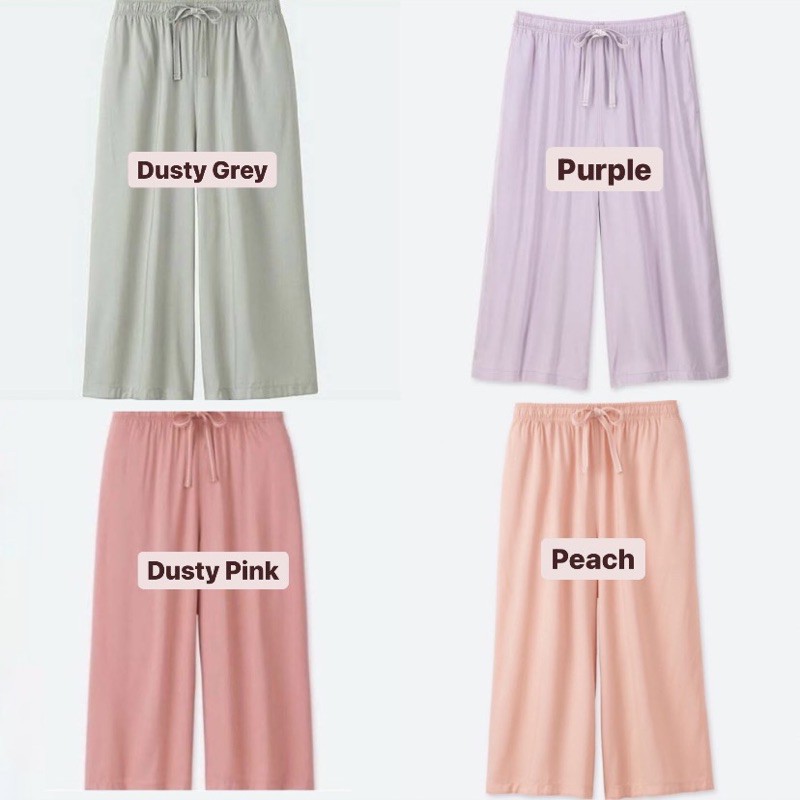 Uniglo Relaco Pants 3/4 - Celana Kulot Wanita-4