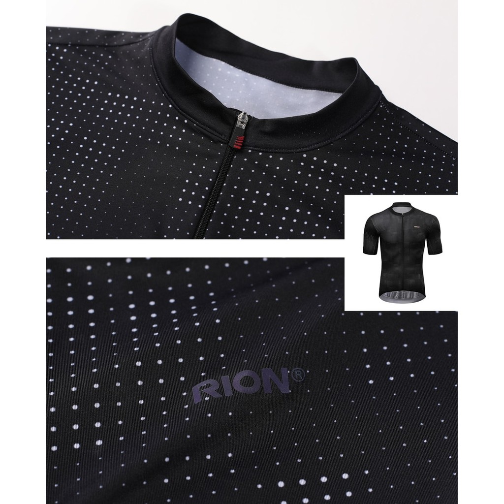 RION Men Maillot Ciclismo Jersey Sepeda Pria Baju Sepeda ketat- GREENBLACK