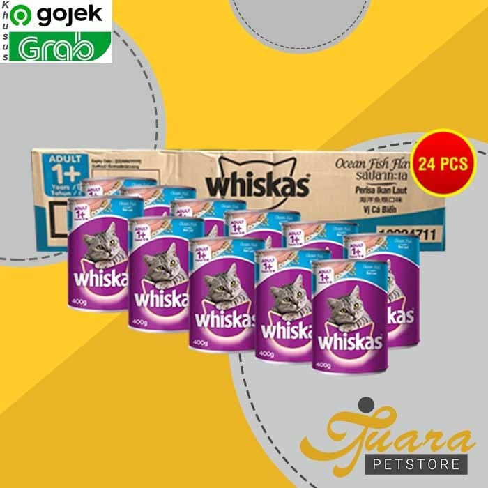 GOSEN Makanan Kucing Whiskas Kaleng Wetfod Grosir Dus Isi 24 PCS 400GR