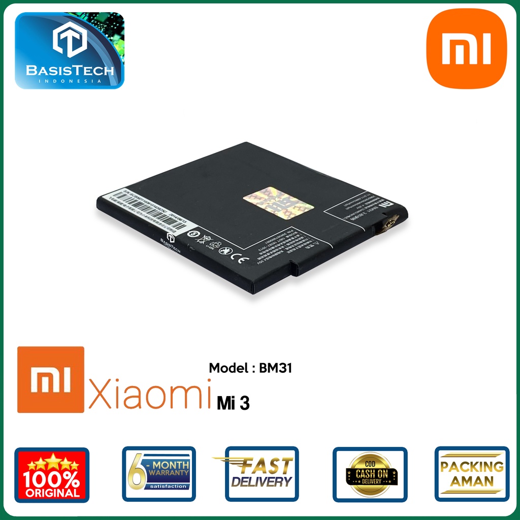 BATERAI XIAOMI Mi 3 - XIAOMI Mi3 - BM31 - ORI