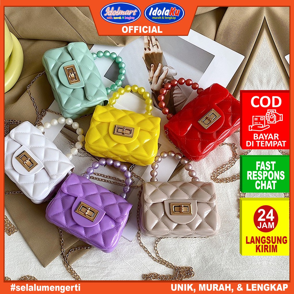 IDOLMART Tas Selempang Mini Handbag - Tas Wanita Jelly Mini Bag - BANDUNG