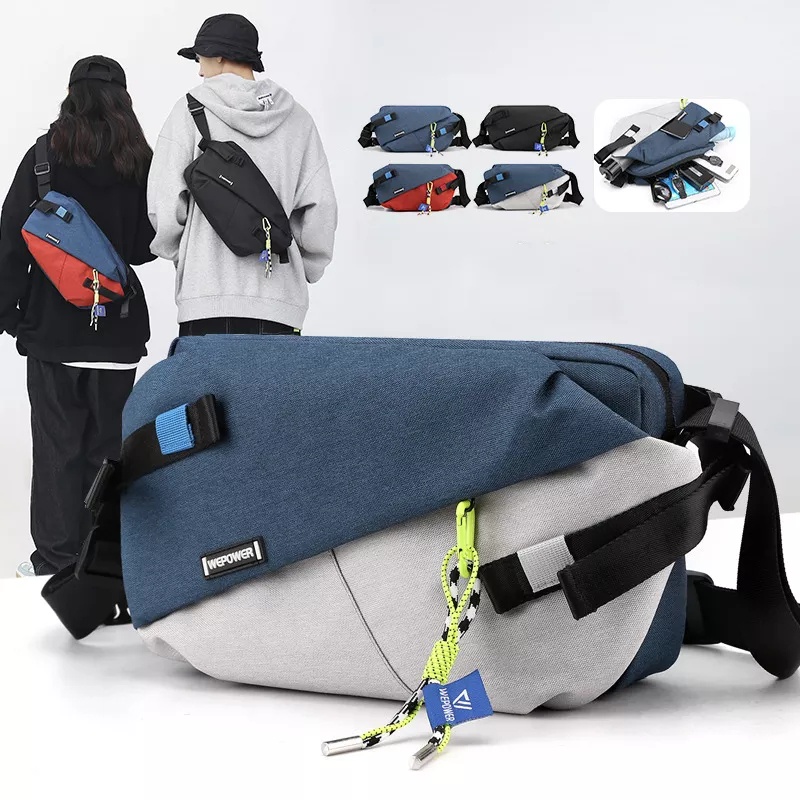 TAS SELEMPANG PRIA WANITA / SLING BAG WAISTBAG WATERPROOF DAPAT GANTUNGAN UNTUK RESLETING 1811