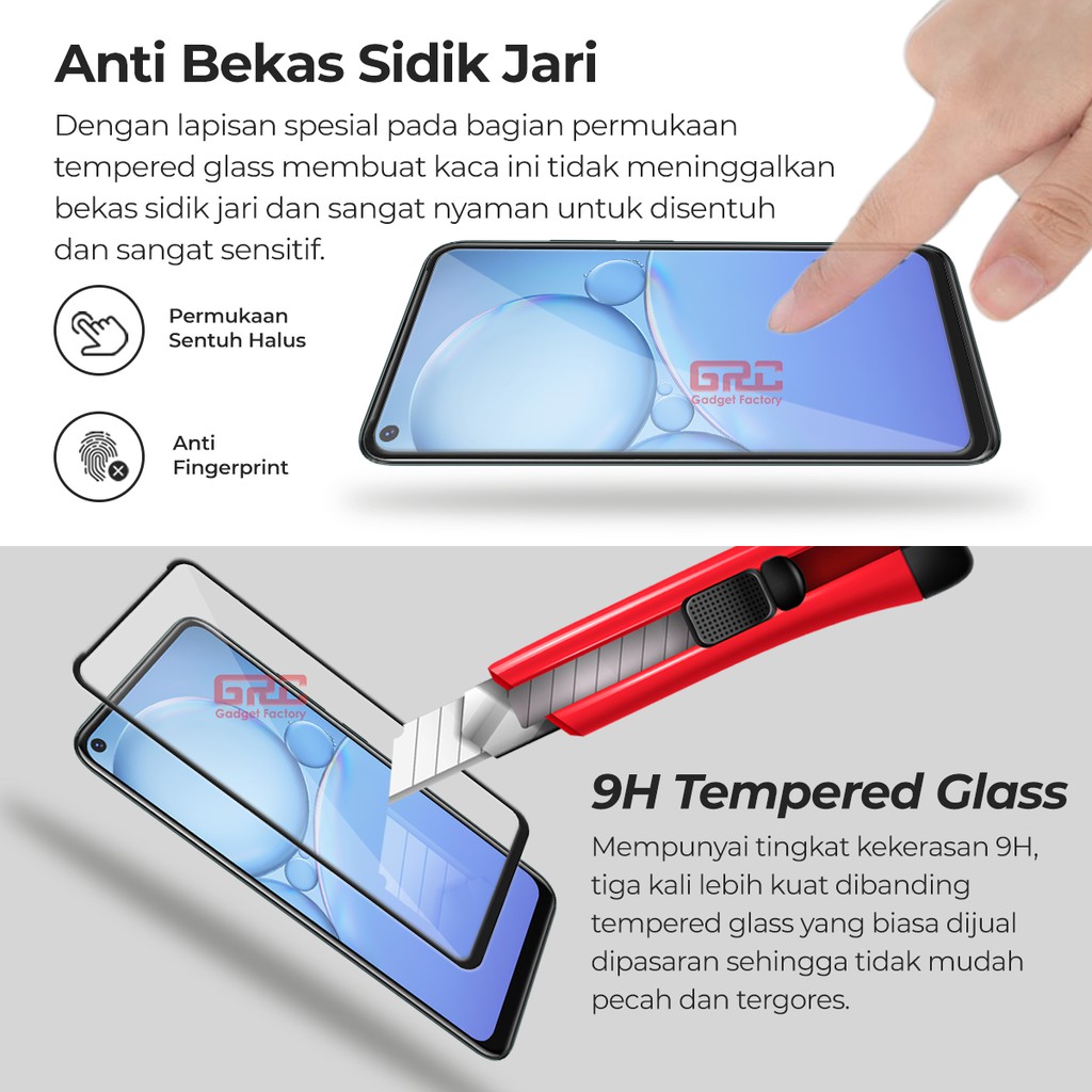 Tempered Glass VIVO Y30 HOGO Full Cover Anti Gores Kaca