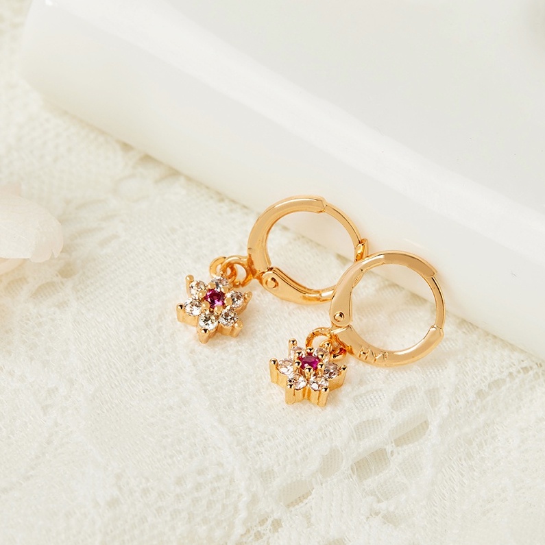 Y403 【COD】 Anting Permata Wanita Anting Titanium Bulat Bola Lapis Emas Anting Tusuk Anti Karat Korea Untuk Wanita-Y431