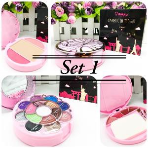 Mukka Cosmetic Travel Kit Mukka Travel On The Go eyeshadow lip blush kosmetik praktis