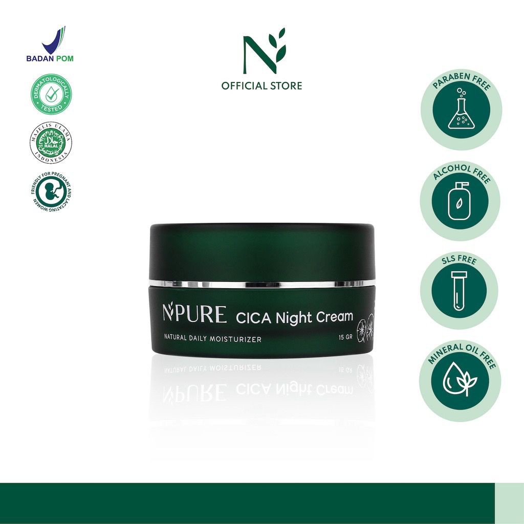 BPOM Npure Day Cream Night Cream Centella Asiatica (Cica Series) Pelembab Wajah Krim Pagi Krim Malam N'pure