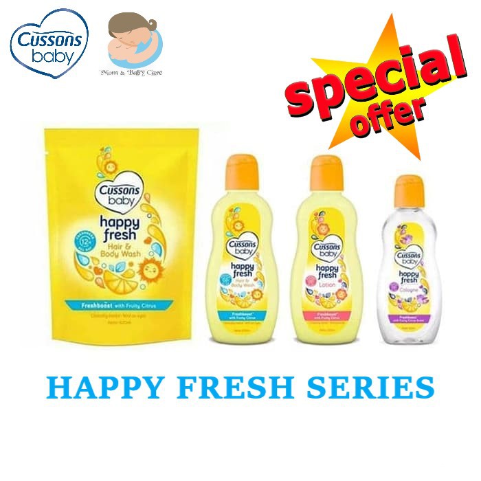 [BPOM] CUSSONS BABY HAPPY FRESH / COLOGNE  / HAIR &amp; BODY WASH / LOTION