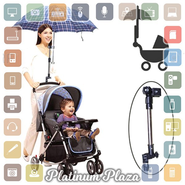 Retractable Holder Payung Multifungsi Sepeda Stroller Kereta Bayi - Black`CJLL6D-