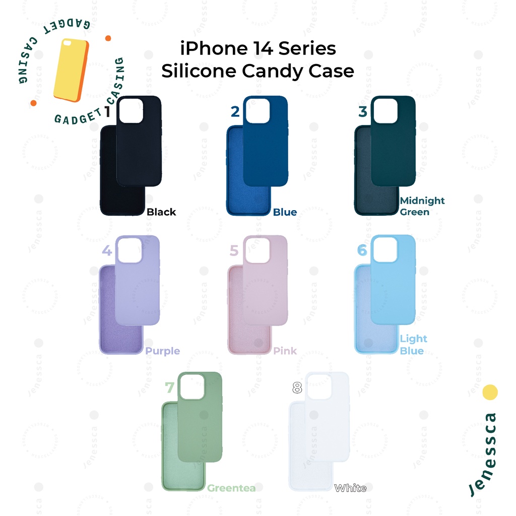 Casing iPhone 14/14 Plus/14 Pro/Max Color Candy Case Silicone Soft Case