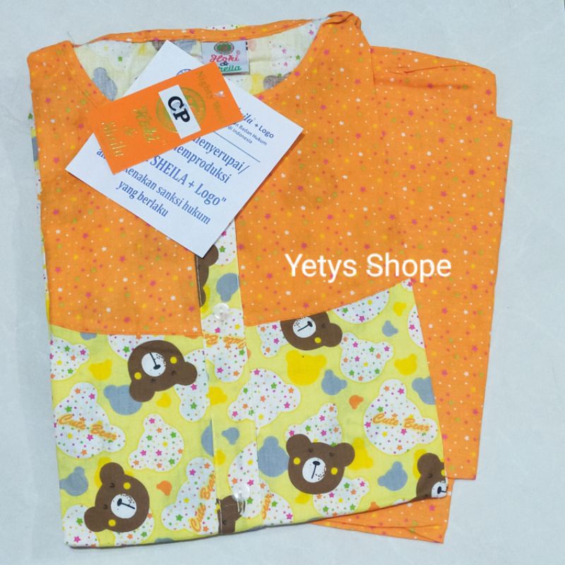 CP Full Kancing Hoki&Sheila LD110 Baju Tidur Piyama Standart [Part 1]-BearBintik Kuning