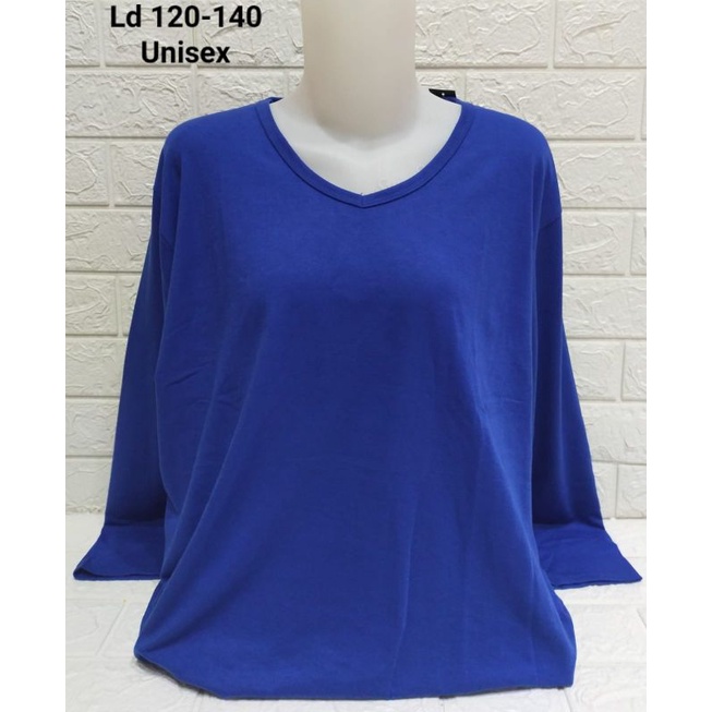 Kaos polos lengan panjang jumbo Ld awal 120-140
