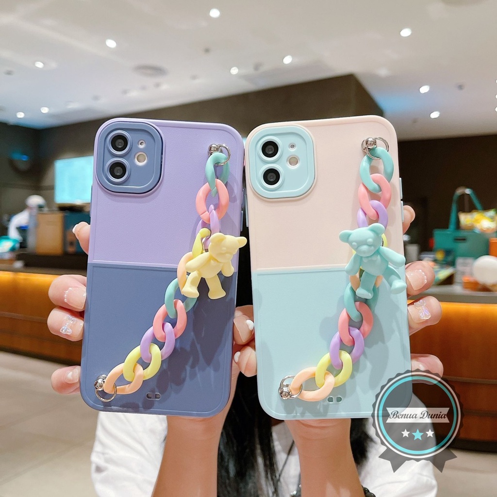 CASE FYP RANTAI BONEKA MACARON PROCAMERA IPHONE 11 12 13 PRO MAX BD3494