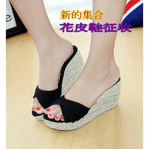 Sendal Sandal  Jepit  Wedges Spon Belang Cewek Wanita  Hak  