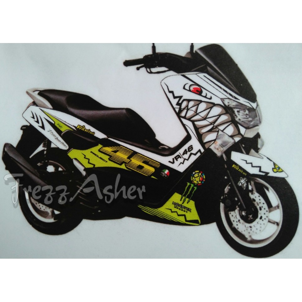 Decal Nmax Custom Nama Dan Nomor Lis Sticker Bishop Striping Variasi