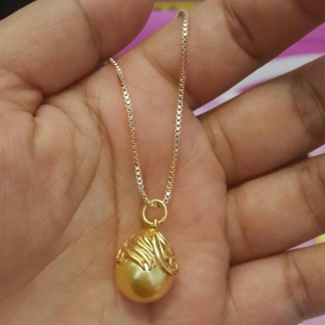 Kalung rhodium mutiara lombok