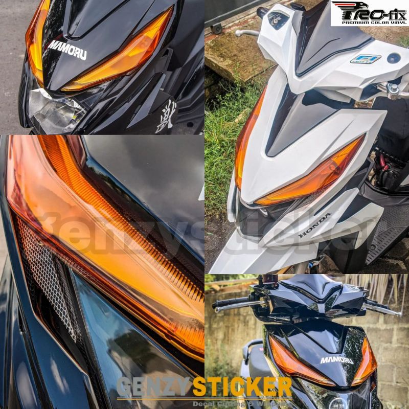 stiker skotlet lampu sein orange sticker transparan oren