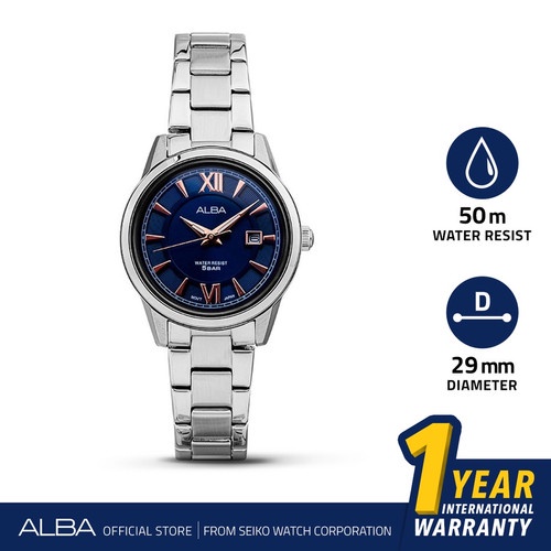 Jam Tangan Wanita Alba Quartz AH7AT9 Stainless Steel Original