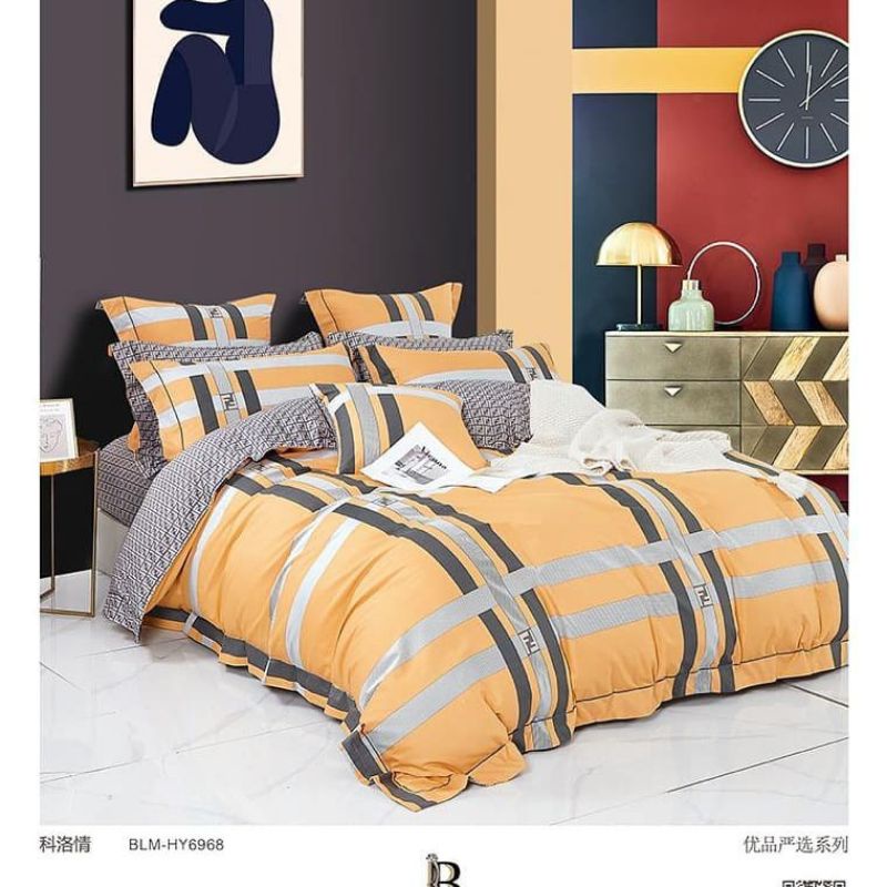 Seprei katun Jepang motif abstrak