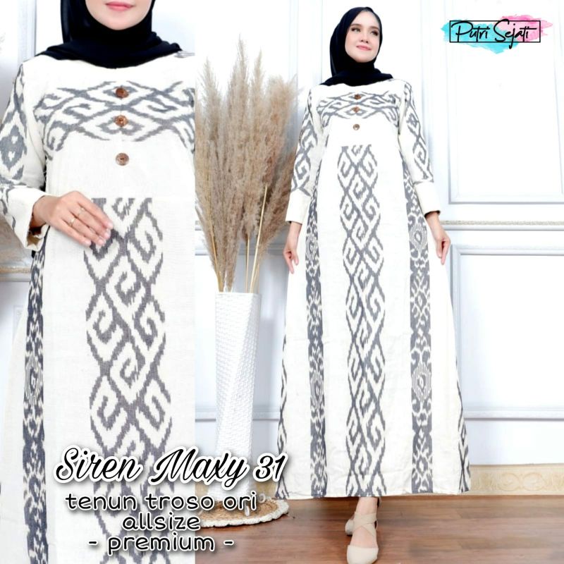 gamis tenun long dress tenun troso