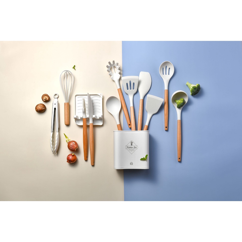 SET Peralatan Memasak SPATULA PREMIUM Utensil 13 Pcs Alat Masak Dapur Silicone Tahan Panas