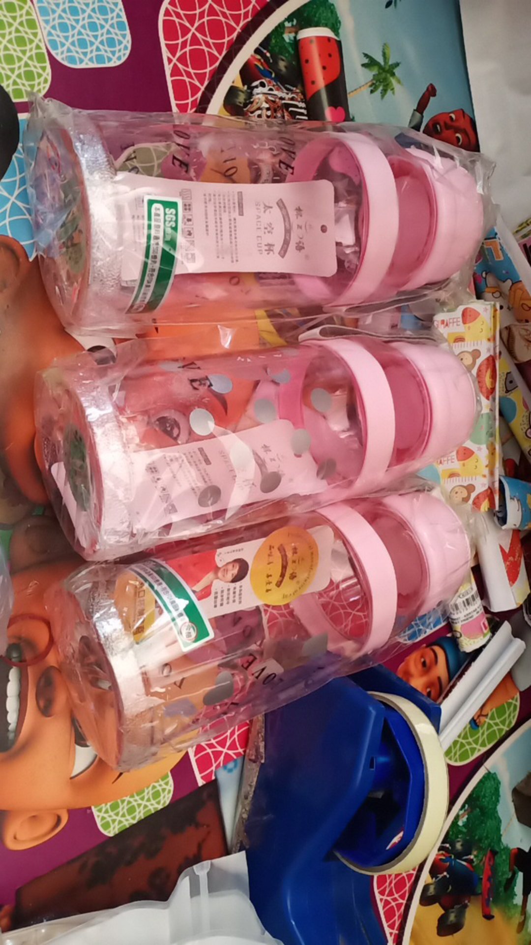 Botol Minum Tali Motif Kucing Love 750 Ml - Botol Karakter H53