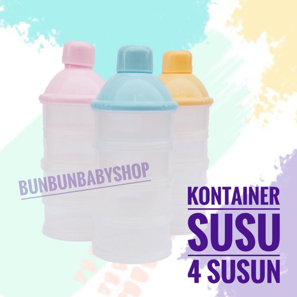 Container Susu Bubuk 4 Kontainer Susun Perlengkapan Makan Baby Tempat wadah Baby Milk Wadah