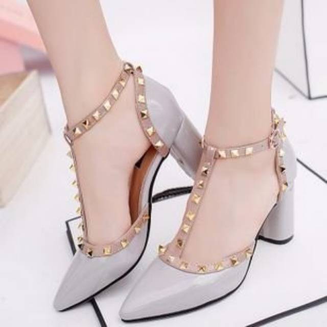 ZPT-Sepatu high heels studs  wanita/ perempuan / harga fromo/  OF-20