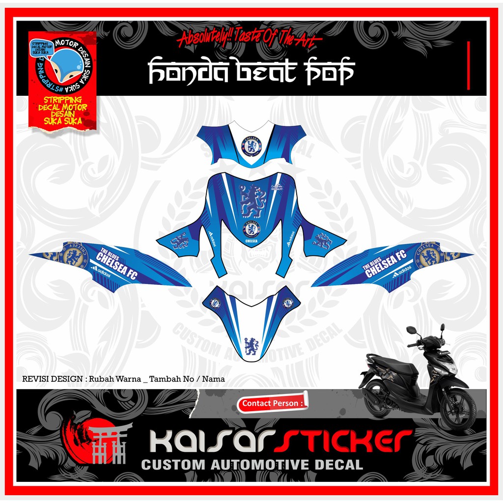 STICKER MOTOR DECAL MOTOR STIKER DECAL HONDA BEAT POP CHELSEA