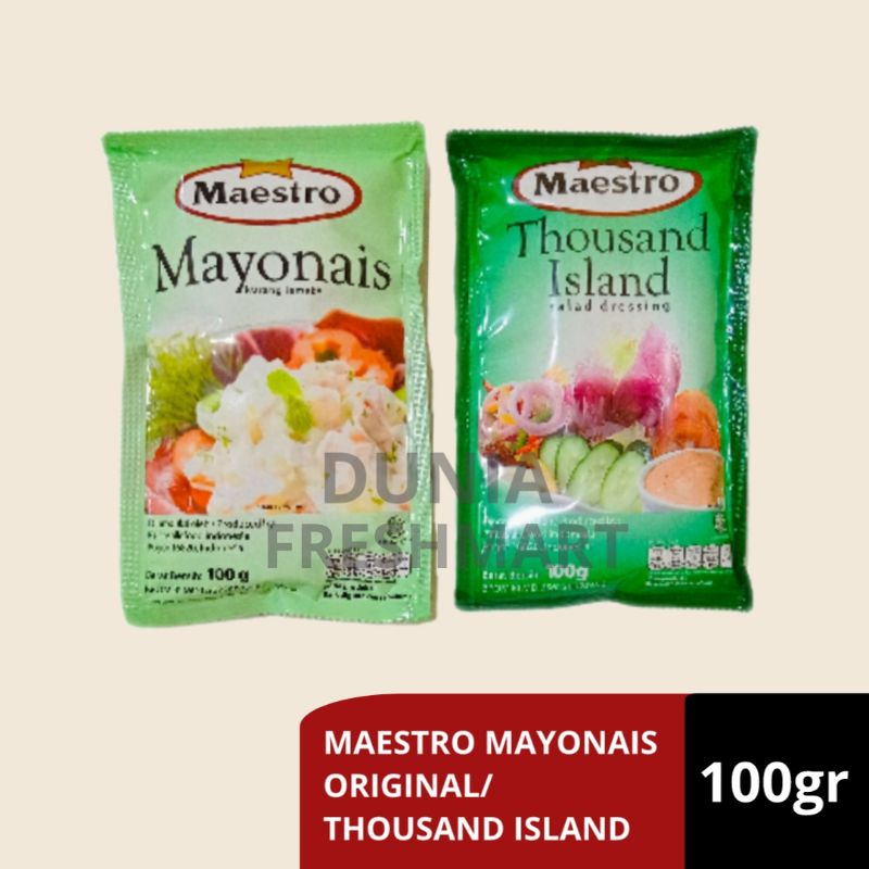 

MAESTRO MAYONAIS ORIGINAL/THOUSAND ISLAND 100GR MAYONAISE MAYO