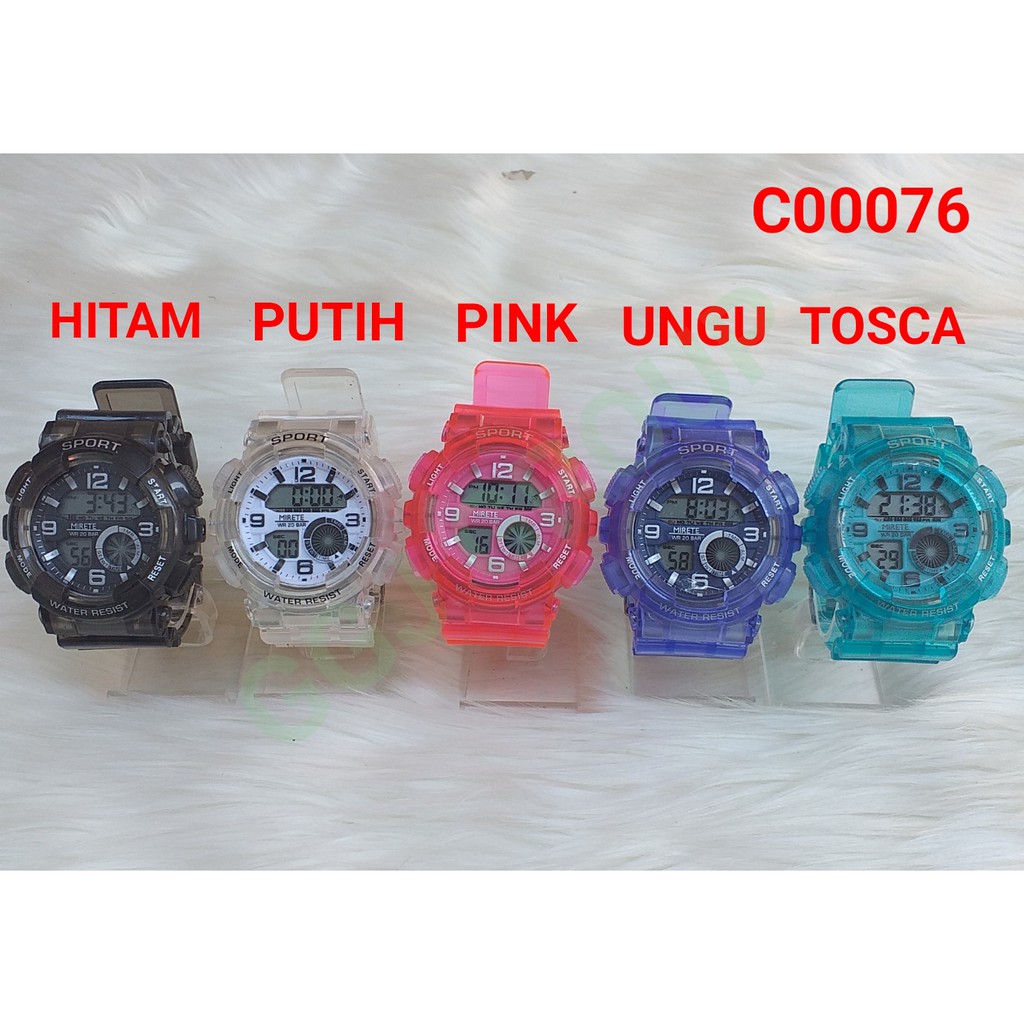 C ( C00076 ) JAM TANGAN SPORT DEWASA HARGA GROSIR/ WATER RESISTANT 3 ATM / TAHAN AIR