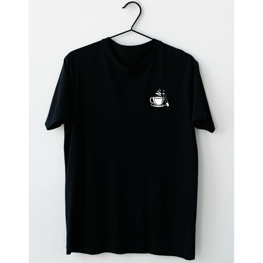 Kaos Kopi & Rokok - kaos simpel / simple Kaos Aesthetic / Estetik kaos Distro Cotton Combed 30s - Ka