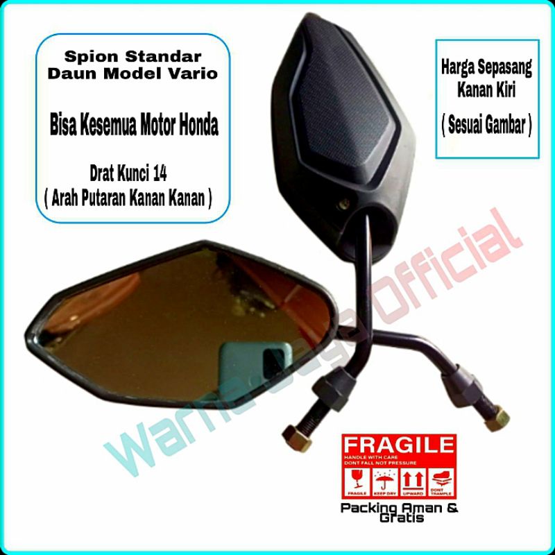 Kaca Spion Standar Motor Honda Genio Beat Vario Sonic Tiger Supra X DLL CB 150 R Verza Blade Grand C