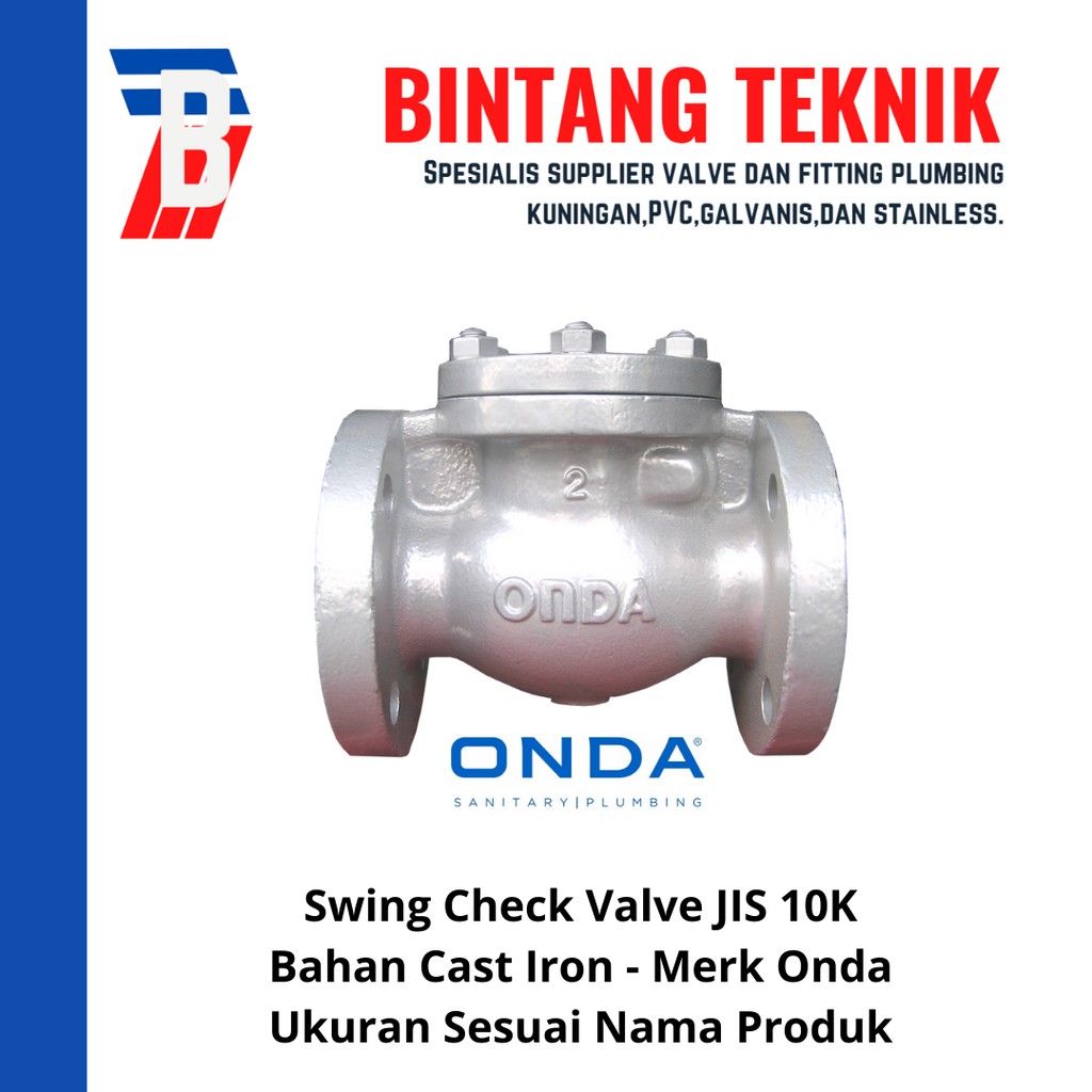Swing Check Valve 12" inch Cast Iron Onda JIS 10K