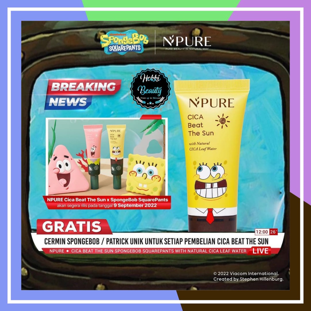 NPURE CERMIN SERIES SPONGEBOB &amp; PATRICK - FREE CERMIN HANYA UNTUK PEMBELIAN SUNSCREEN SERIES SPONGEBOB