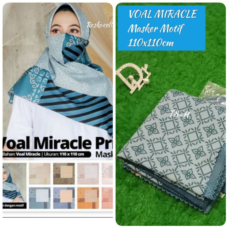 HIJAB SEGIEMPAT MOTIF PREMIUM VOAL MIRACLE MASKER UMAMA